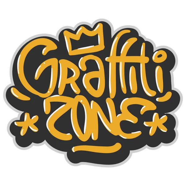 Hip Hop Related Tag Graffiti Impacted Label Sign Логотип Листування для сорочки або наклейки на білому тлі. Векторне зображення . — стоковий вектор