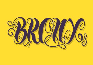 Bronx New York Usa etiket işareti Logo el çizilmiş yazı t gömlek ya da etiket vektör görüntü için