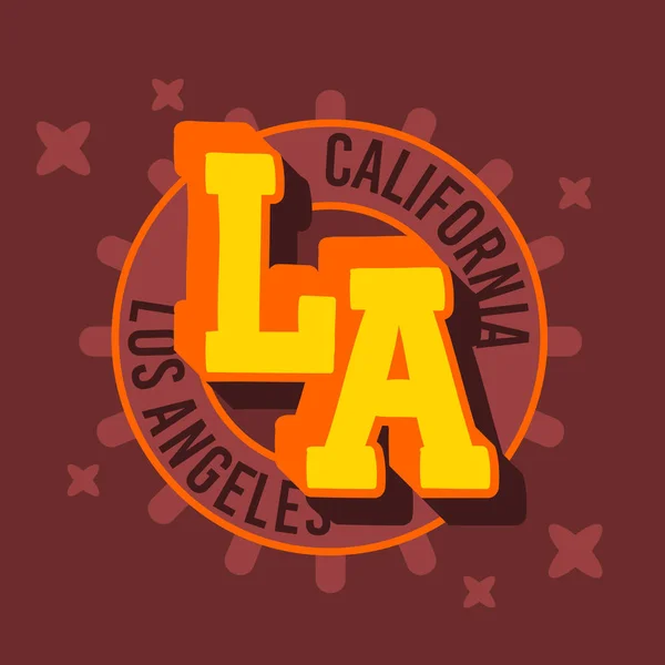 Logo de los Angeles California Label Sign para camiseta o etiqueta Vector Image — Archivo Imágenes Vectoriales