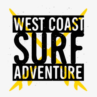 Sörf sörf işareti etiket promosyon reklamları t gömlek ya da etiket Poster afiş tasarım vektör görüntüsü için.