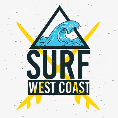 Sörf sörf temalı grafikler için promosyon reklamları t gömlek ya da etiket Poster afiş tasarım vektör görüntü.