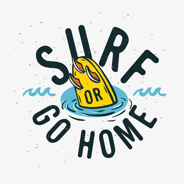 Surf Surf Sign Label for Promotion Anúncios t-shirt ou adesivo Poster Flyer Design Vector Imagem . —  Vetores de Stock