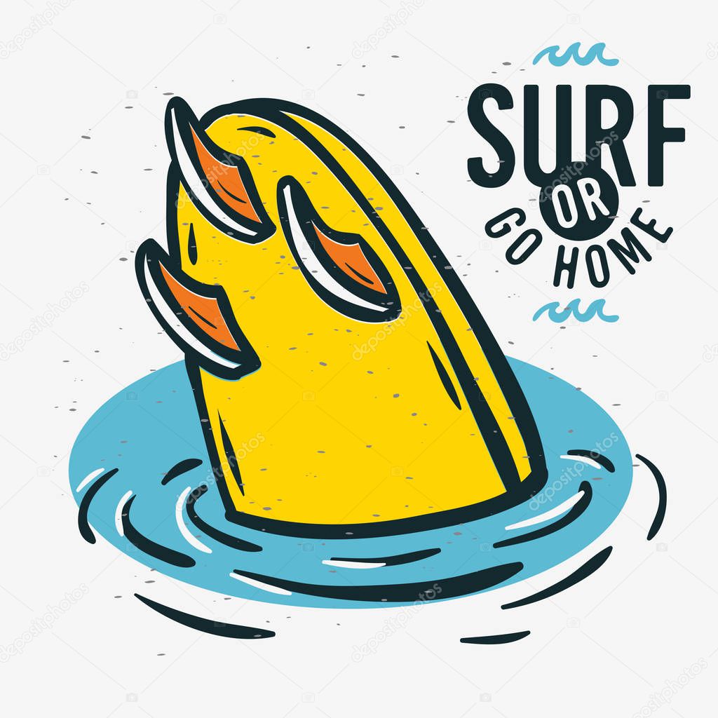 Surfing Surf Sign Label for Promotion Ads t shirt or sticker Poster Flyer Design Vector Image