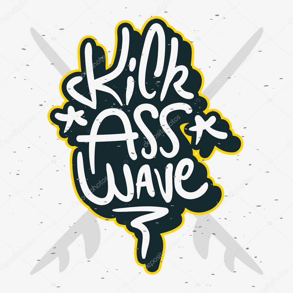 Surfing Surf Themed Graphics for Promotion Ads t shirt or sticker Poster Flyer Design Vector Image