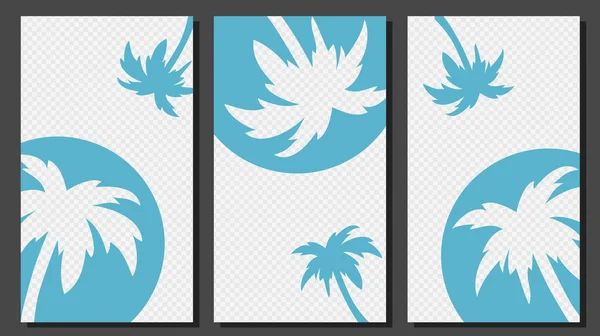 Vorlagen für Social-Media-Geschichten mit Palmen-Vektorgrafik — Stockvektor