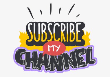 Vlog Video Blog ilgili sosyal medya temalı karikatür tarzı tasarım abone benim kanal arama için eylem vektör grafiği