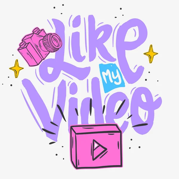 Vlog Video Blog Mídia Social Desenho Desenhos Animados Como Meu —  Vetores de Stock