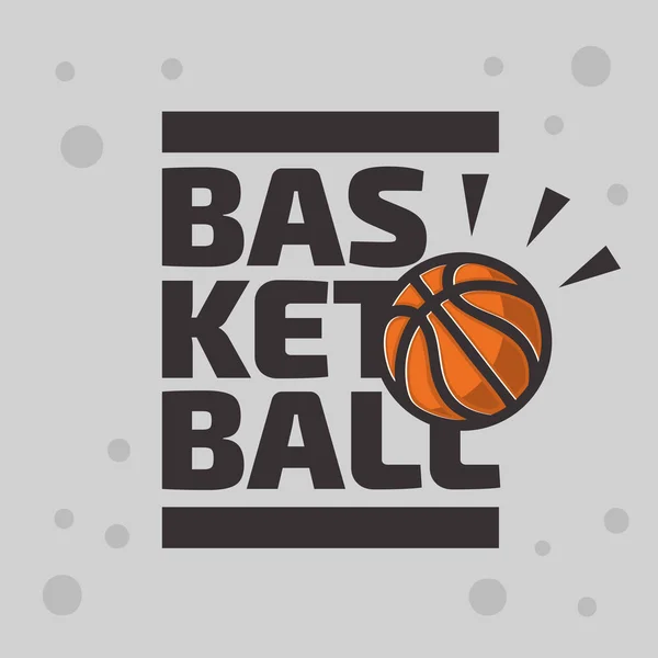 Conception d'emblème de logo à thème de basket-ball avec graphique vectoriel de balle de basket-ball — Image vectorielle