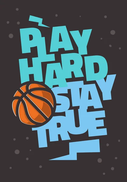 Basketball Themed Slogan T Shirt Print Design Vector Graphic - Stok Vektor