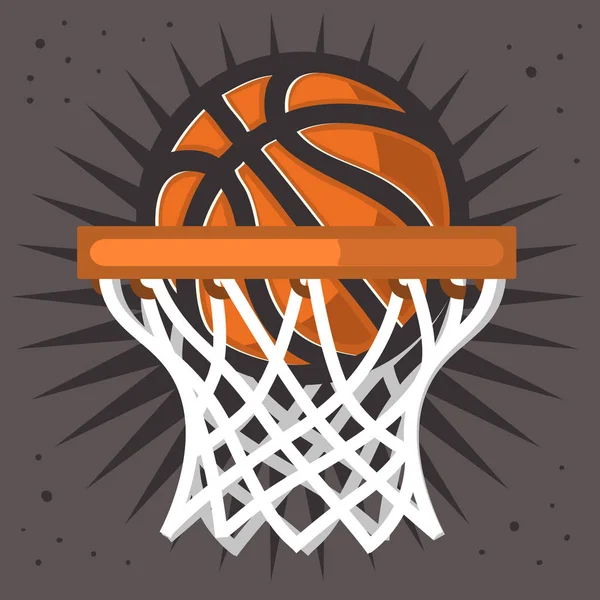 Aro de baloncesto y una bola de diseño gráfico vectorial — Vector de stock