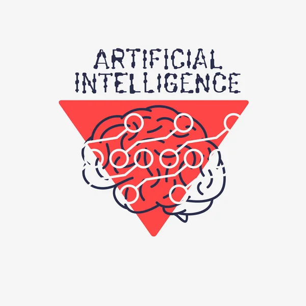 Intelligenza artificiale Segno tematico Logo Design Concetto Illustrazione grafica vettoriale — Vettoriale Stock