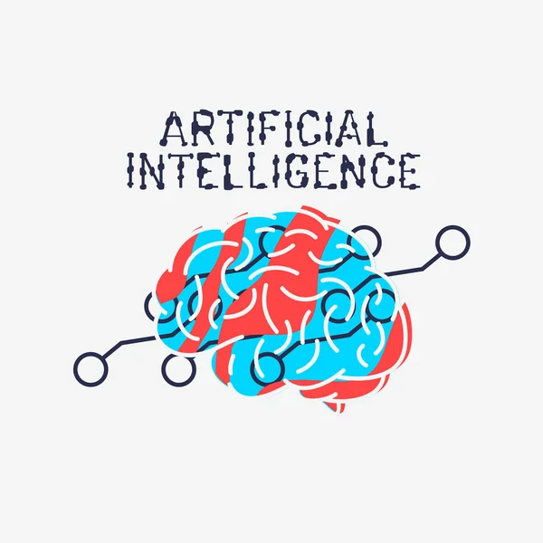 Intelligenza artificiale Segno tematico Logo Design Concetto Illustrazione grafica vettoriale — Vettoriale Stock