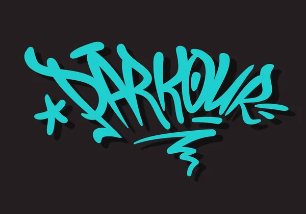 Parkour Pinsel Schriftzug Typ Design Graffiti-Tag-Stil Vektorgrafik — Stockvektor