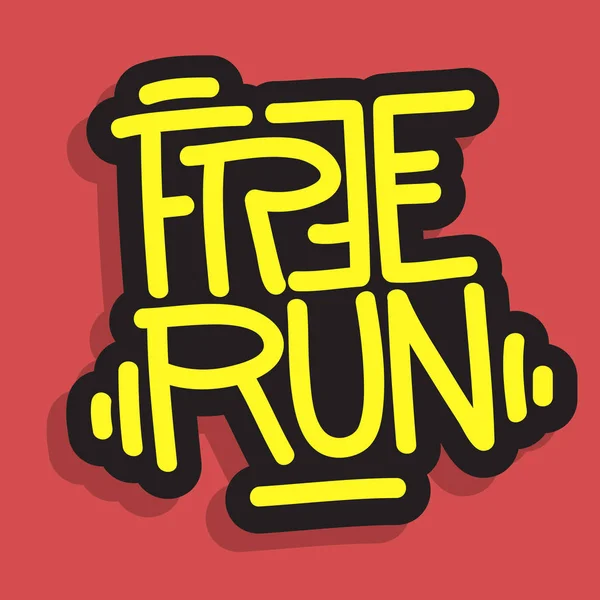 Free Run Brush Tipo de letra Diseño Vector Gráfico — Archivo Imágenes Vectoriales