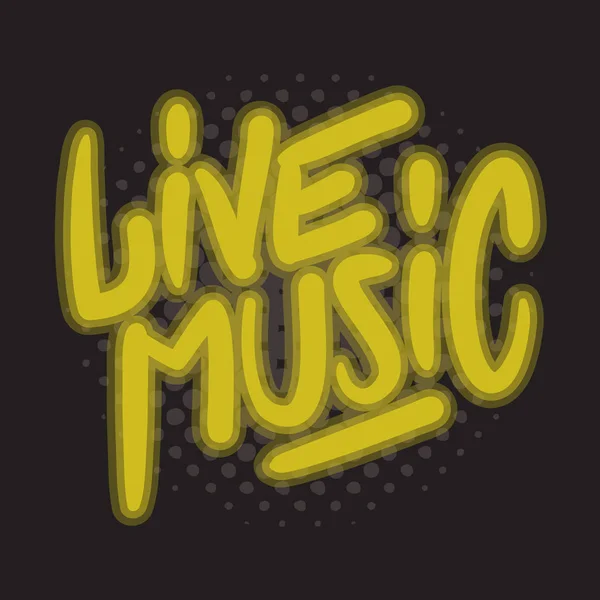 Live Music Concert Dj Set Party Related Hand Drawn Perie Scrisoare Caligrafie Tip Design Vector Grafic — Vector de stoc