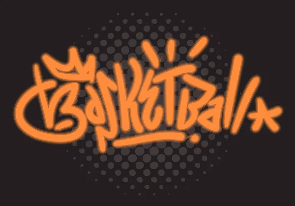 Basketball Themed main dessinée Brosse Lettrage Calligraphie Graffiti Tag Style Type Design Graphique vectoriel — Image vectorielle