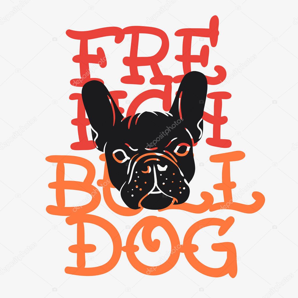 French Bulldog Graphics For Tee Print t shirt Typographic Design Vector Media.