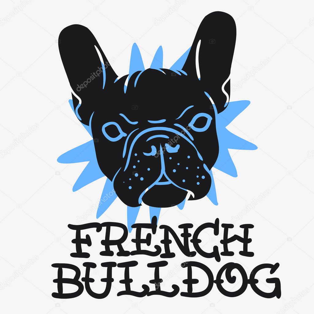 French Bulldog Graphics For Tee Print t shirt Typographic Design Vector Media.
