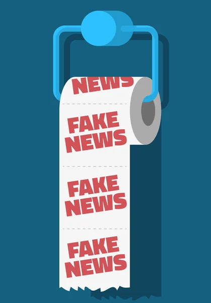 Concepto de diseño conceptual de noticias falsas con un rollo de papel higiénico Vector Media — Archivo Imágenes Vectoriales
