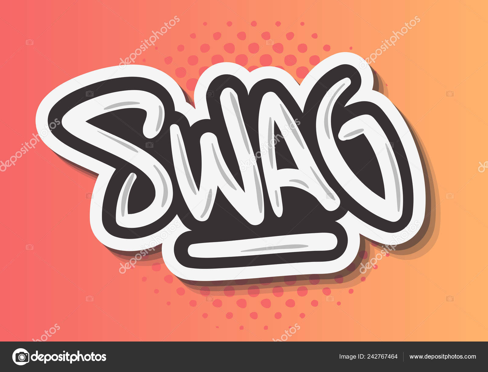 Swag Label Sign Logo Hand Drawn Brush Lettering Calligraphy Type Design ...