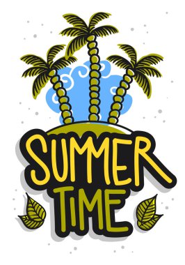 Yaz saati yaz tasarım beyaz arka plan vektör medya