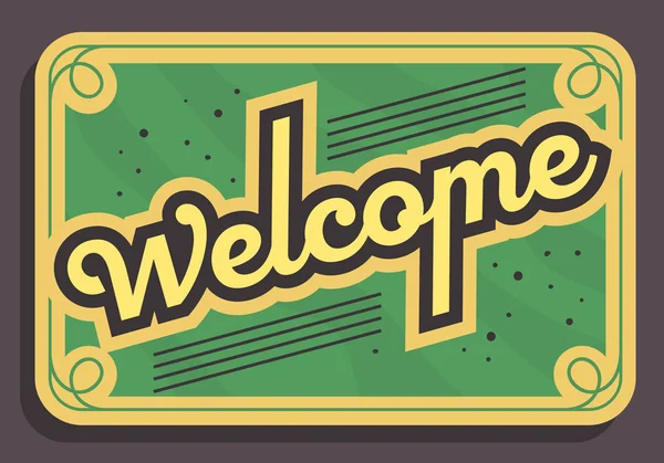 Bienvenue signe typographique vintage influencé entreprise signe vectoriel Design — Image vectorielle