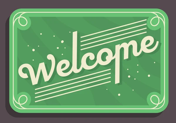 Welcome Sign Typographic Vintage Influenced Business Sign Vector Design — Stock Vector