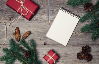 Noel dekorasyon ahşap tablo kopya alanı