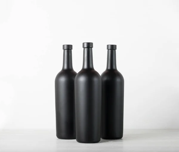 Weinflasche auf Hintergrund - Mock-up — Stockfoto