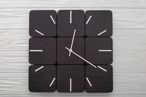 Top view of wooden clock with out watch hands, Time no time concept, wooden desk space to put copy wording, Creating your time with unless time concept
