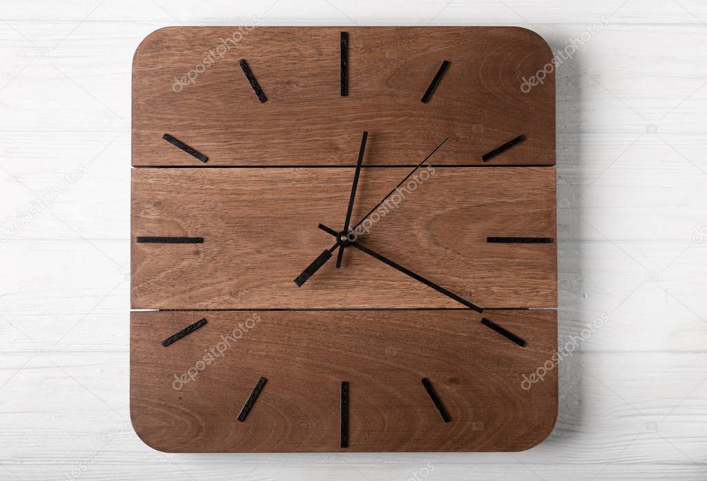 Top view of wooden clock with out watch hands, Time no time concept, wooden desk space to put copy wording, Creating your time with unless time concept