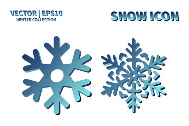 Kar Tanesi vektör simgesi ayarlandı. Noel ve kış kar taneleri koleksiyonu. İzole edilmiş yeni yıl dekorasyon çizelgesi. Soğuk hava nesne tasarımı siluet sembolü