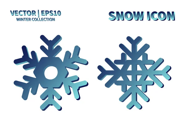 Copo Nieve Icono Del Vector Conjunto Navidad Invierno Copo Nieve — Vector de stock