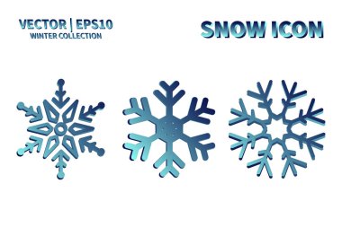Kar Tanesi vektör simgesi ayarlandı. Noel ve kış kar taneleri koleksiyonu. İzole edilmiş yeni yıl dekorasyon çizelgesi. Soğuk hava nesne tasarımı siluet sembolü