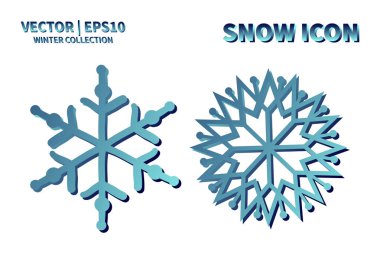 Kar Tanesi vektör simgesi ayarlandı. Noel ve kış kar taneleri koleksiyonu. İzole edilmiş yeni yıl dekorasyon çizelgesi. Soğuk hava nesne tasarımı siluet sembolü