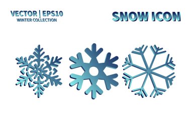 Kar Tanesi vektör simgesi ayarlandı. Noel ve kış kar taneleri koleksiyonu. İzole edilmiş yeni yıl dekorasyon çizelgesi. Soğuk hava nesne tasarımı siluet sembolü