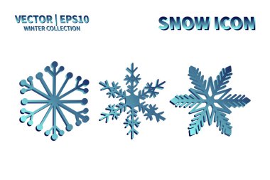 Kar Tanesi vektör simgesi ayarlandı. Noel ve kış kar taneleri koleksiyonu. İzole edilmiş yeni yıl dekorasyon çizelgesi. Soğuk hava nesne tasarımı siluet sembolü