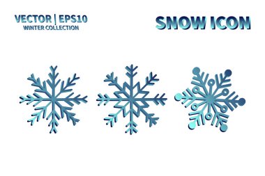 Kar Tanesi vektör simgesi ayarlandı. Noel ve kış kar taneleri koleksiyonu. İzole edilmiş yeni yıl dekorasyon çizelgesi. Soğuk hava nesne tasarımı siluet sembolü