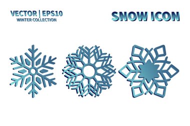 Kar Tanesi vektör simgesi ayarlandı. Noel ve kış kar taneleri koleksiyonu. İzole edilmiş yeni yıl dekorasyon çizelgesi. Soğuk hava nesne tasarımı siluet sembolü
