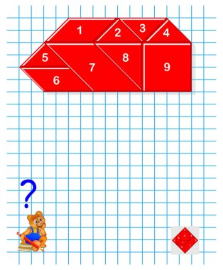 Tan gram bulmaca. Geleneksel Çince mantık çocuklar yetişkinler için oyun. Yapılan geometrik figürler kare ve çizmek gerekir. Vektör görüntü.