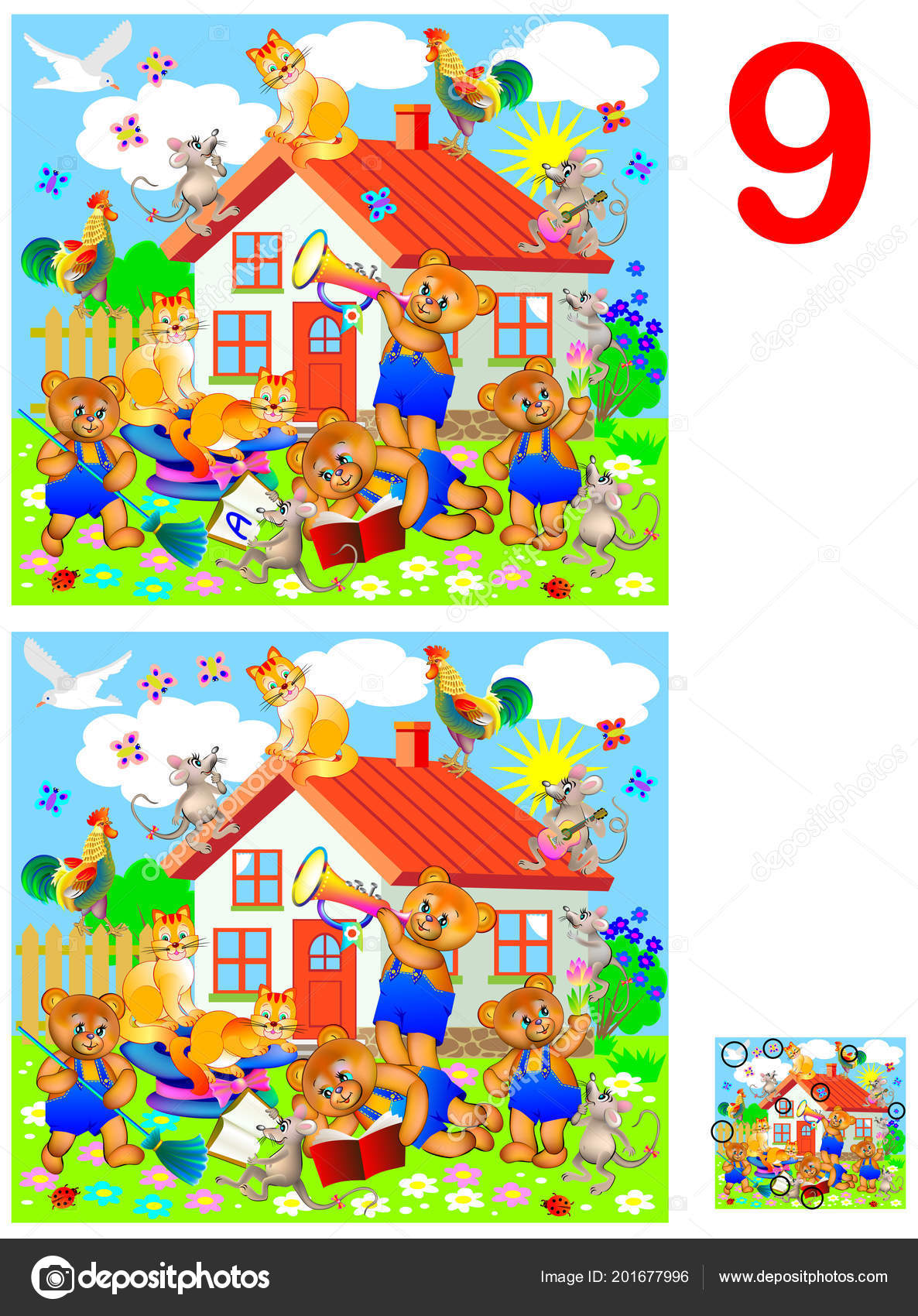 Jogo Quebra Cabeça Lógica Para Crianças Adultos Preciso Encontrar  Diferenças imagem vetorial de Nataljacernecka© 199013980