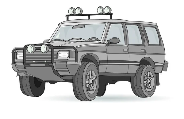 Fantasie Illustration Des Autos Für Rallye Auf Weißem Hintergrund Modell — Stockvektor
