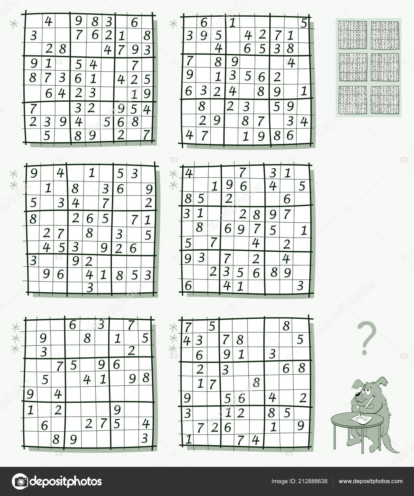 Logic Sudoku Game For Children And Adults. Big Size Puzzle With 3 Squares,  Difficult Level. Printable Page For Kids Brain Teaser Book. Developing  Counting Skills. IQ Training Test. Vector Image. Royalty Free