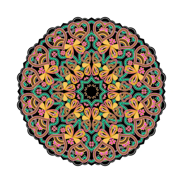 Fantaisie Ornement Oriental Fait Dans Style Kaléidoscopique Image Vectorielle Cercle — Image vectorielle