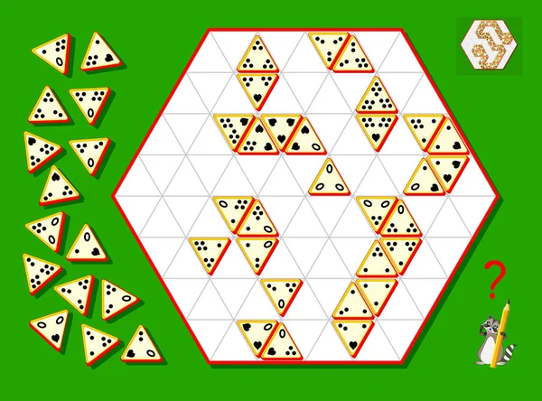 Logické Triomino Logická Hra Pro Děti Dospělé Potřebujete Najít Místa — Stockový vektor