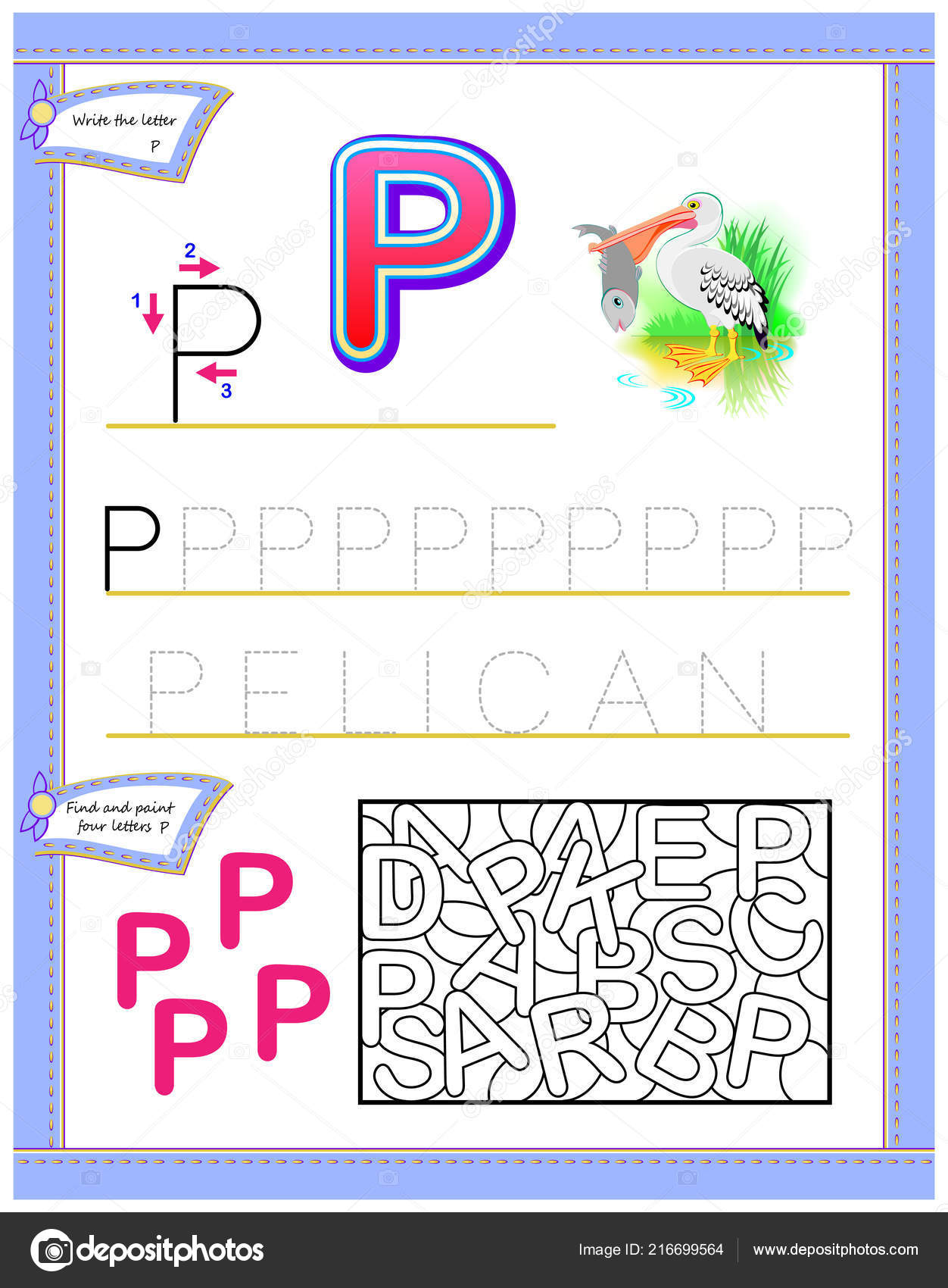 Worksheet Kids Letter Study English Alphabet Logic Puzzle Game Developing Stock Vector Image By C Nataljacernecka 216699564