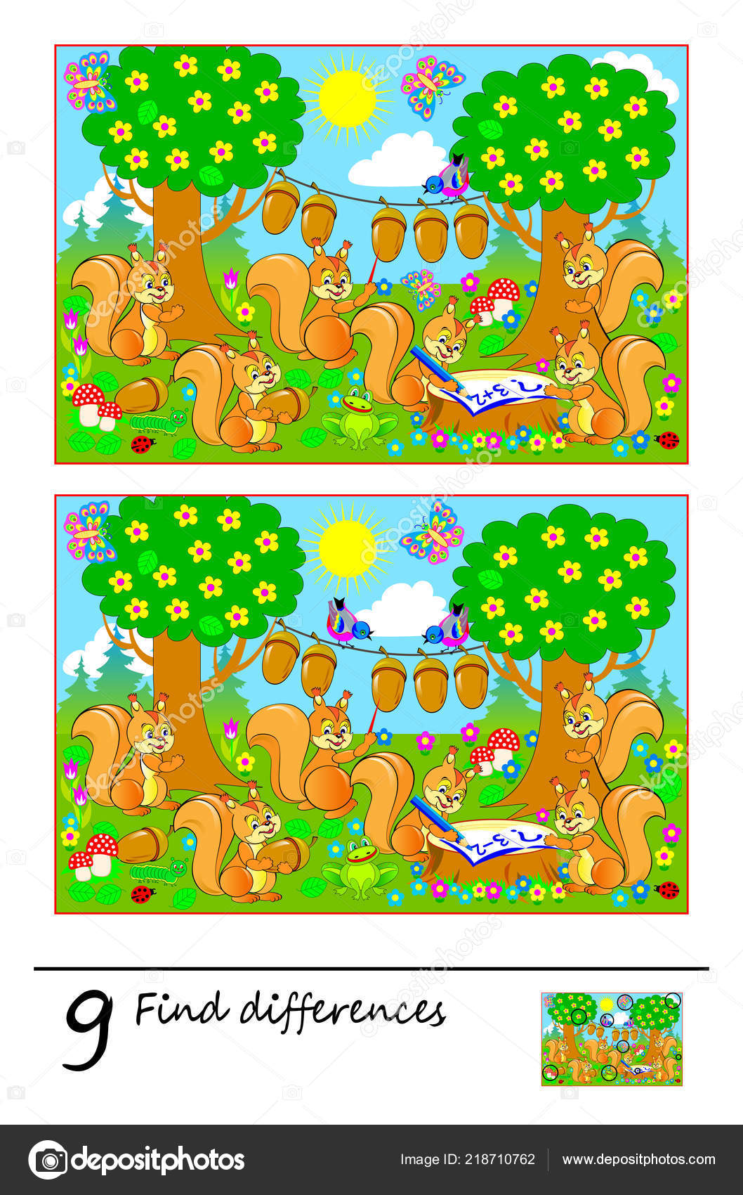 Jogo Quebra Cabeça Lógica Para Crianças Precisa Encontrar Diferenças  Raposas imagem vetorial de Nataljacernecka© 267693564