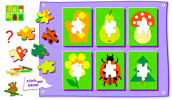 Logik Puzzle Spiel Für Kinder Malbuch Müssen Den Platz Für — Stockvektor