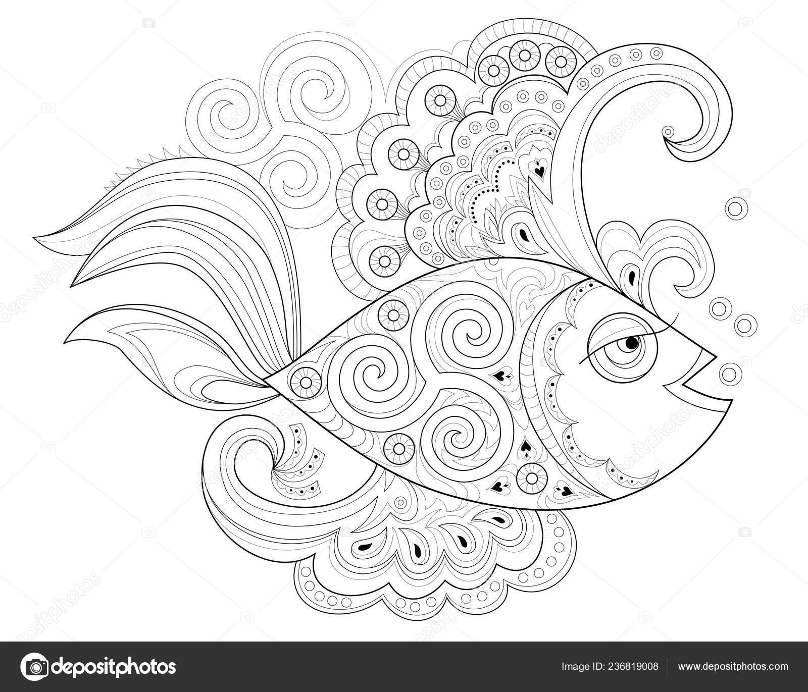 Black White Page Coloring Book Fantasy Drawing Beautiful Fairyland Fish Stock Vector Image By C Nataljacernecka Black White Page Coloring Book Fantasy Drawing Beautiful Fairyland Fish Stock Vector Image By C Nataljacernecka
