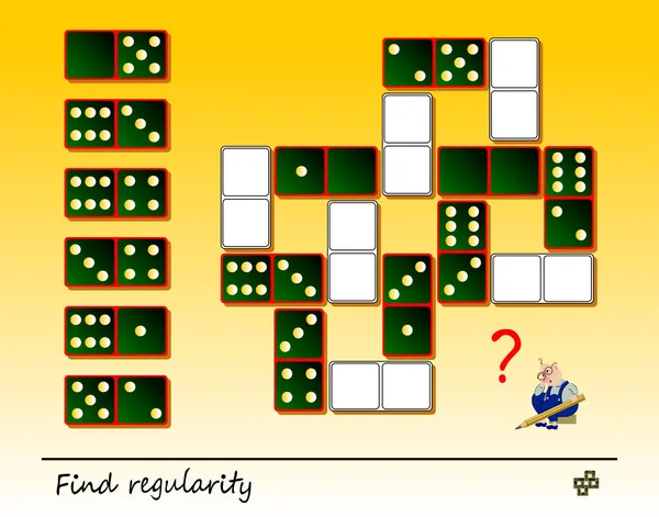 Logické Puzzle Hra Pro Děti Dospělé Potřeba Najít Pravidelnost Čerpat — Stockový vektor